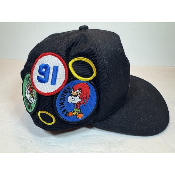Sonic the Hedgehog baseball cap hat black patch logo snapback Egg man - Picture 2 of 10